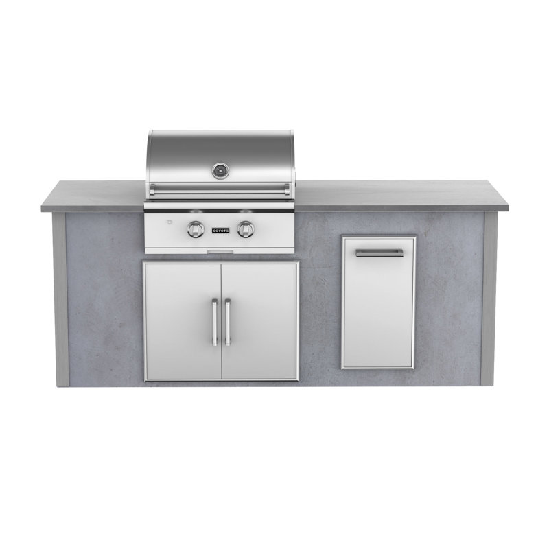 RTA Outdoor Living 72’ Rta Outdoor Kitchen Island With Grill And Waste